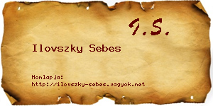 Ilovszky Sebes névjegykártya